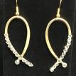 Gold tone aluminum earrings with Swarovski crystal