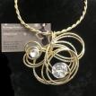 Gold aluminum and Swarovski crystal necklace